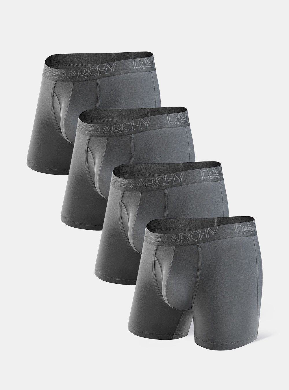  Mens 4 Pack Underwear Ultra Soft Comfy Breathable Bamboo  Rayon Trunks No Fly